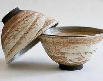 Set of Two | Cream Ramen bowl | Pottery Soup bowl | Japanese style bowl