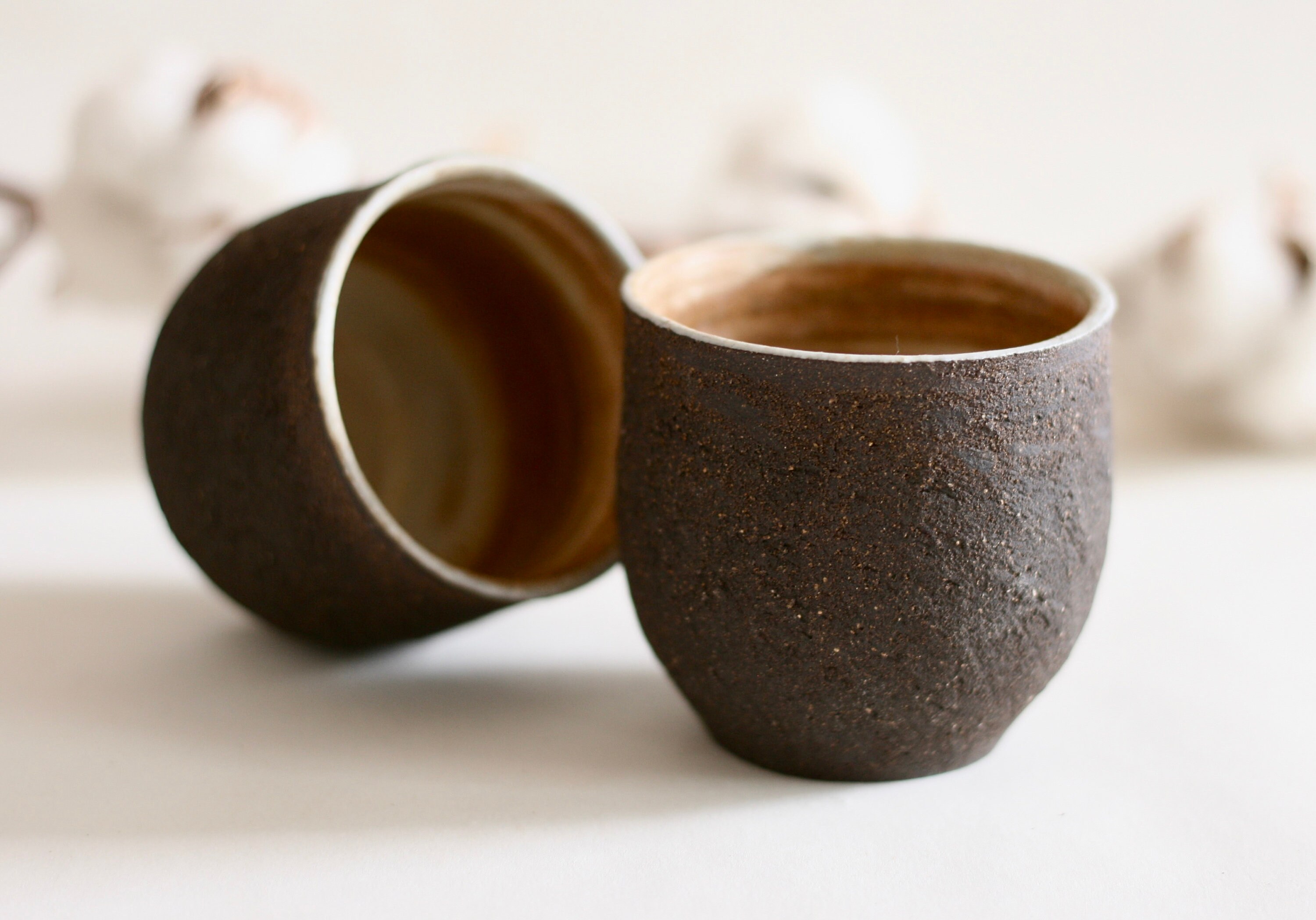 手作りの黒陶器カップ | 小さな陶器カップ | 和風陶器 - Etsy 日本