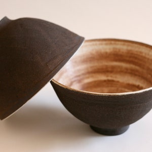 Black Ramen Bowl Ceramic Soup Bowl Japanese style Pottery image 6