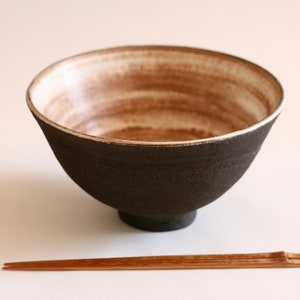 Black Ramen Bowl Ceramic Soup Bowl Japanese style Pottery Single Bowl