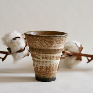 Cream ceramic cup | Pottery Tumbler | Japanese style pottery