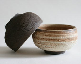 Set of Two round bowl | Small pottery bowls | Japanese style ceramics