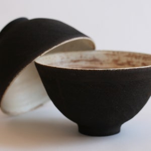 Set of Two Black Ramen Bowl | Ceramic Soup Bowl | Japanese style Pottery