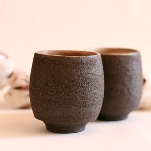 Black ceramic tumbler | Japanese style Cup | Yunomi cup