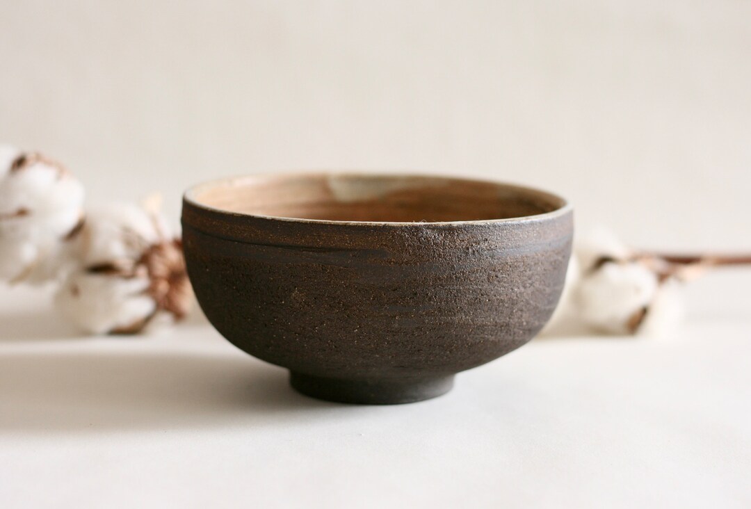 Black Ceramic Small Bowl Granola Breakfast Bowl Small Bites Japanese