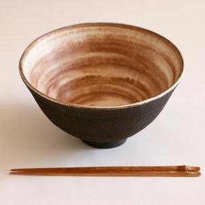 Black Ramen Bowl Ceramic Soup Bowl Japanese style Pottery image 3