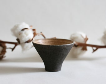 Black Small  ceramic cup | Pottery Tumbler | Japanese style pottery