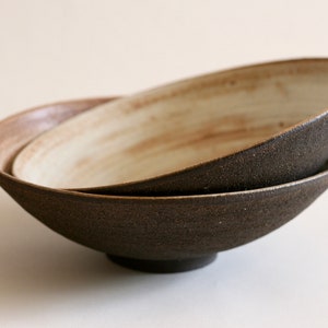 Black Ceramic Plate | Shallow Bowl | Japanese style Pottery