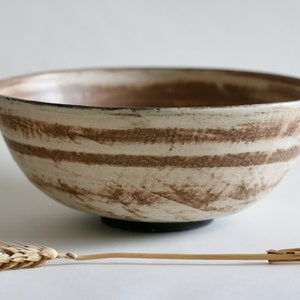 Ceramic Cream Pasta bowl | Pottery Serving bowl | Salad Bowl | Japanese style pottery