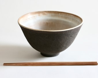 Handmade Black Ceramic Noodle bowl | Soup bowl | Japanese style pottery