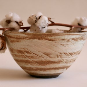 Ceramic Cream Bowl | Pottery Salad bowl | Serving Bowl | Japanese style pottery