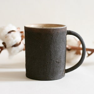 Black ceramic mug | Japanese style coffee mug