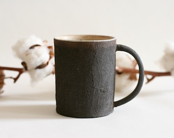 Black ceramic mug | Japanese style coffee mug