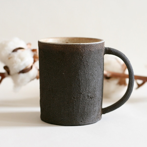 Black ceramic mug | Japanese style coffee mug