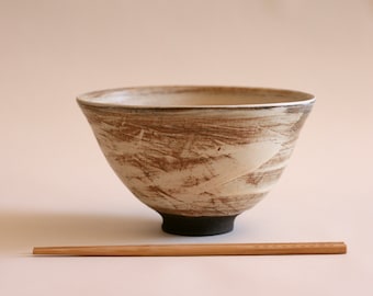 Handmade Cream Ramen bowl | Pottery Soup bowl | Japanese style bowl