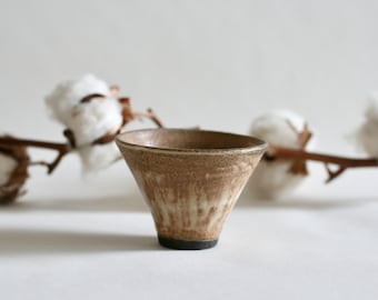 Small Cream ceramic cup | Pottery Tea Cup | Japanese style pottery