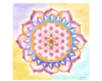 Flower of Life Classical Mandala- a Limited Edition Print of an original artwork