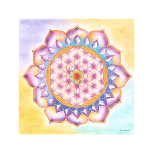 Flower of Life Classical Mandala- a Limited Edition Print of an original artwork
