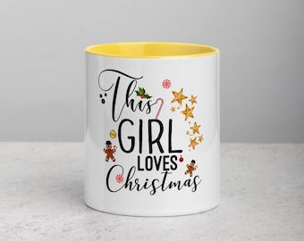 女性用コーヒーマグ、クリスマスコーヒーマグ、クリスマスコーヒーカップ、この女の子はクリスマスが大好きのかわいいマグカップ、