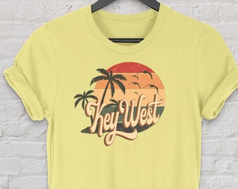 Retro Summer Clothing 70s 80s Style Key West, Florida Tshirt, Key West FL Shirt, Retro Womens Mens Tshirts