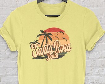 Retro Summer Clothing 70s 80s Style Santa Rosa Beach, Florida Tshirt, Santa Rosa Beach FL Shirt, Retro Womens Mens Tshirts