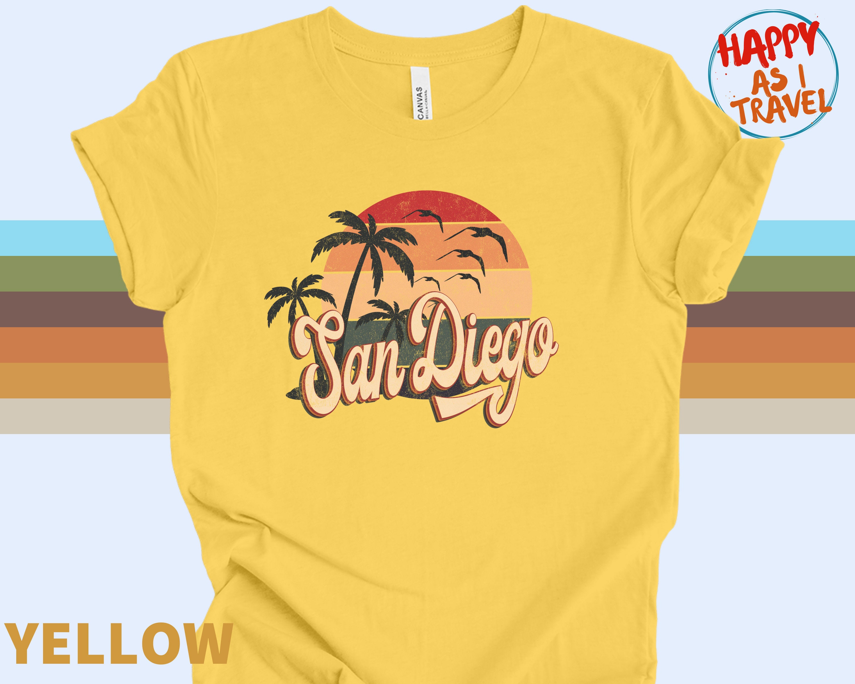 Retro Summer Clothing 70s 80s Style San Diego, California Tshirt, San Diego CA Shirt, Retro Womens Mens Tshirts