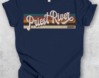 Priest River Idaho Retro T-Shirt: Vintage Travel Souvenir