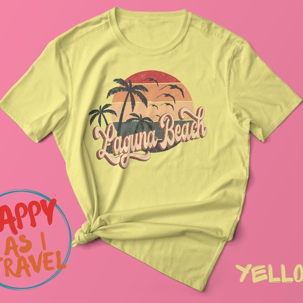 Retro Summer Clothing 70s 80s Style Laguna Beach, California Tshirt, Laguna Beach CA Shirt, Retro Womens Mens Tshirts