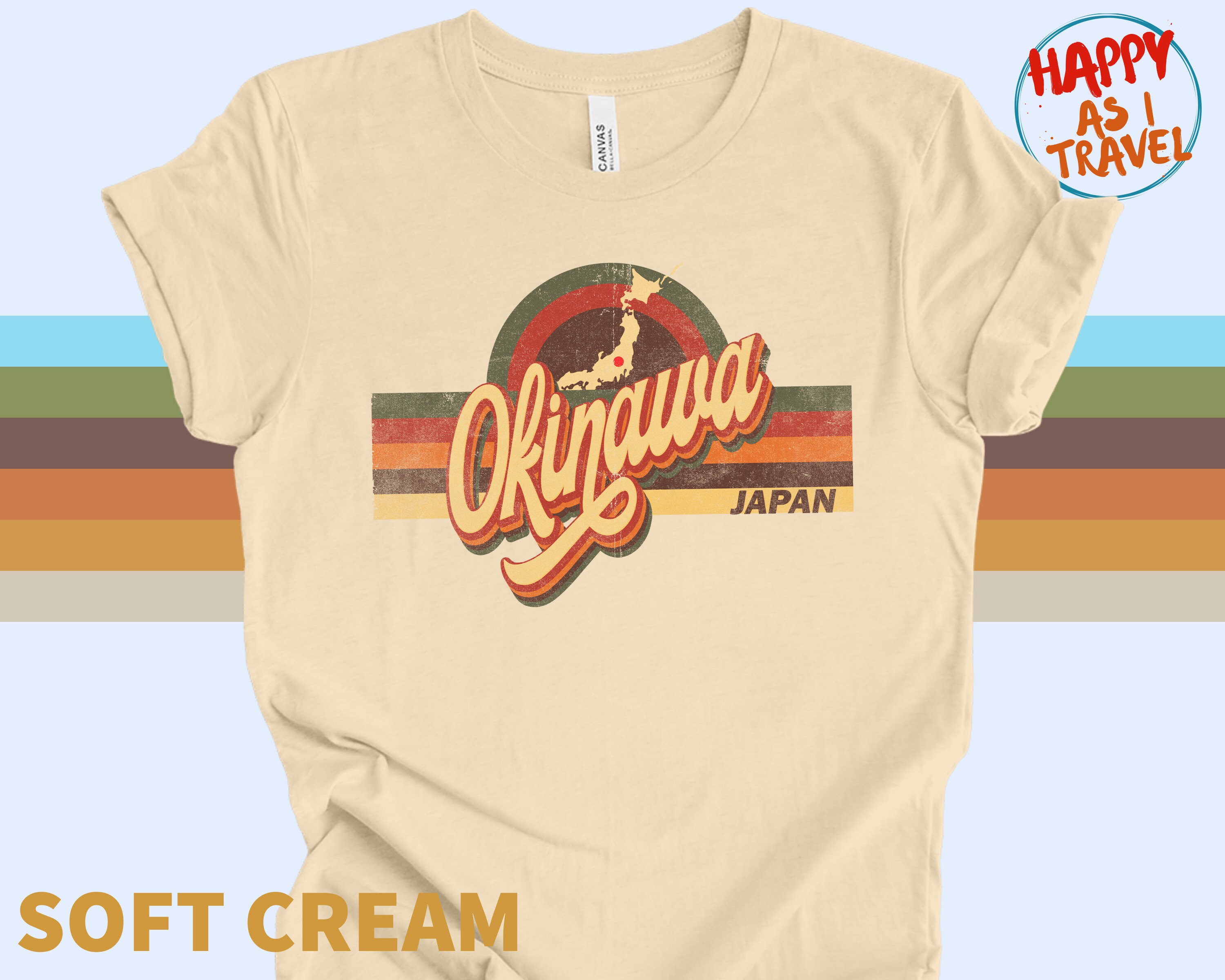 80s 90s ヴィンテージ　okinawa 沖縄　tee tシャツ　s/s Vintage Style Okinawa T-shirt, Retro 70s 80s Clothing Style