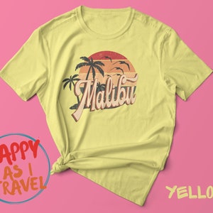 Retro Summer Clothing 70s 80s Style Malibu, California Tshirt, Malibu CA Shirt, Retro Womens Mens Tshirts