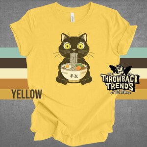 Noodle Cat Shirt, Ramen Cat T-Shirt, japanese Foodie Lover Shirts, Black Cat Noodle T-Shirts, Retro Cat Tees,Cat Lover Sweatshirts,Black Cat
