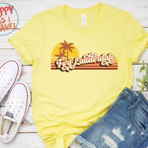 Retro Summer Clothing 70s 80s Style Fort Lauderdale, Florida Tshirt, Fort Lauderdale FL Shirt, Retro Womens Mens Tshirts