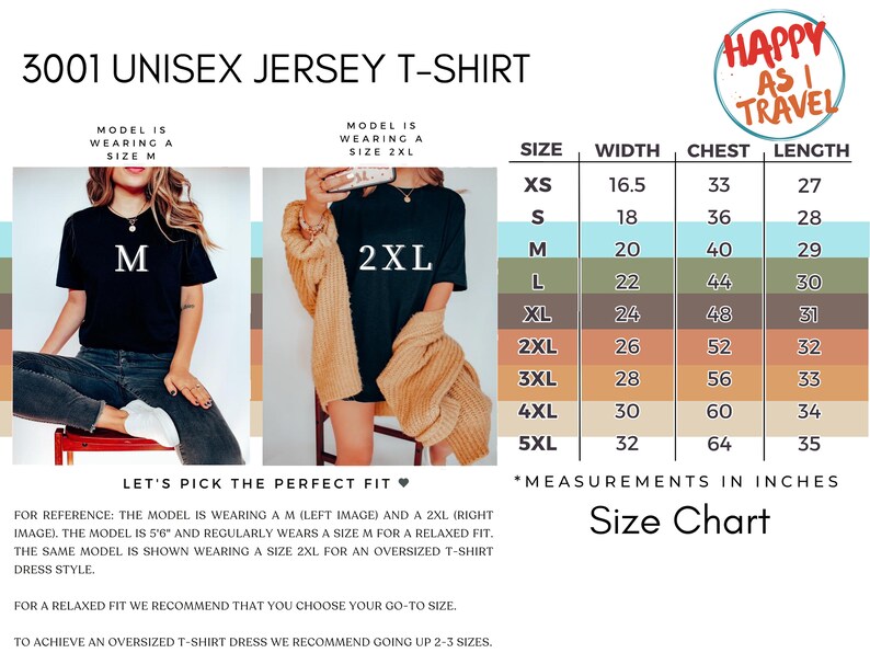 a women's size guide for a tee shirt