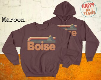 Boise Idaho Sunset Sweatshirt: Retro Style Unisex Comfort