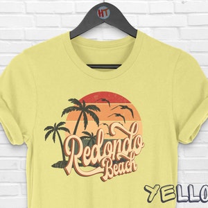 レトロな夏服 70 年代 80 年代スタイル レドンド ビーチ、カリフォルニア T シャツ、レドンド ビーチ CA シャツ、レトロなレディース メンズ T シャツ