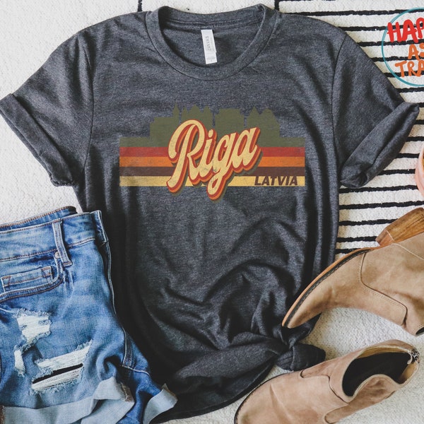 Retro Riga T-Shirt Gift / Distressed Vintage clothing style / Riga Latvia / Retro T-Shirt / Riga Souvenir Gift / Unisex / Sweater / Hoodie