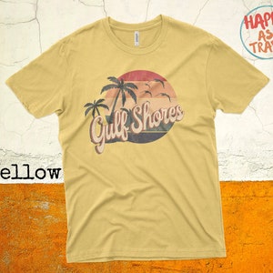 Vintage 70s 80s Style Gulf Shores Alabama Tshirt, Gulf Shores AL Shirt, Retro Womens Mens Tshirts