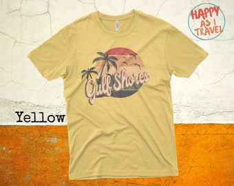 Vintage 70s 80s Style Gulf Shores Alabama Tshirt, Gulf Shores AL Shirt, Retro Womens Mens Tshirts