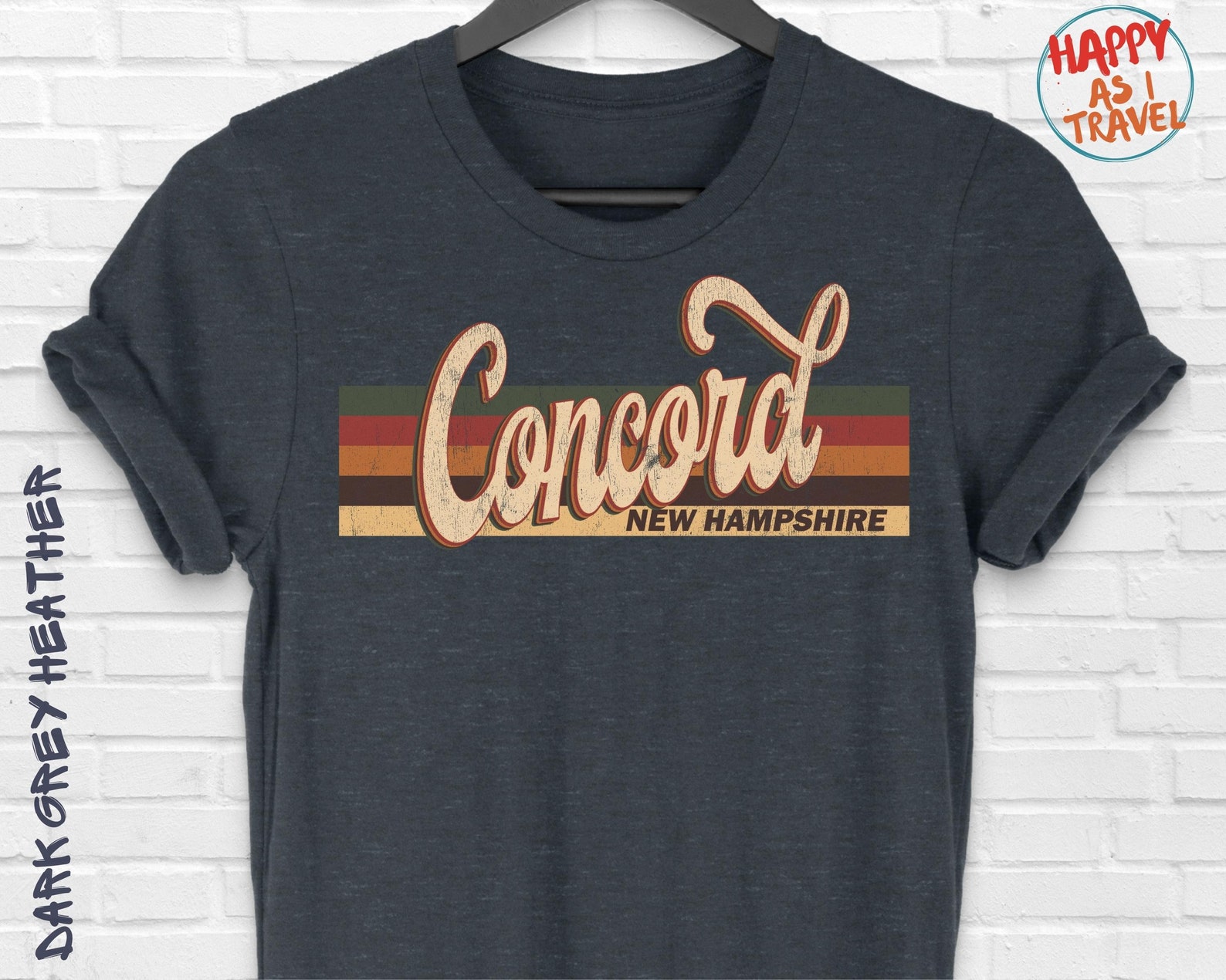 Concord Vintage Retro Tshirt Gift, Concord New Hampshire Tourist
