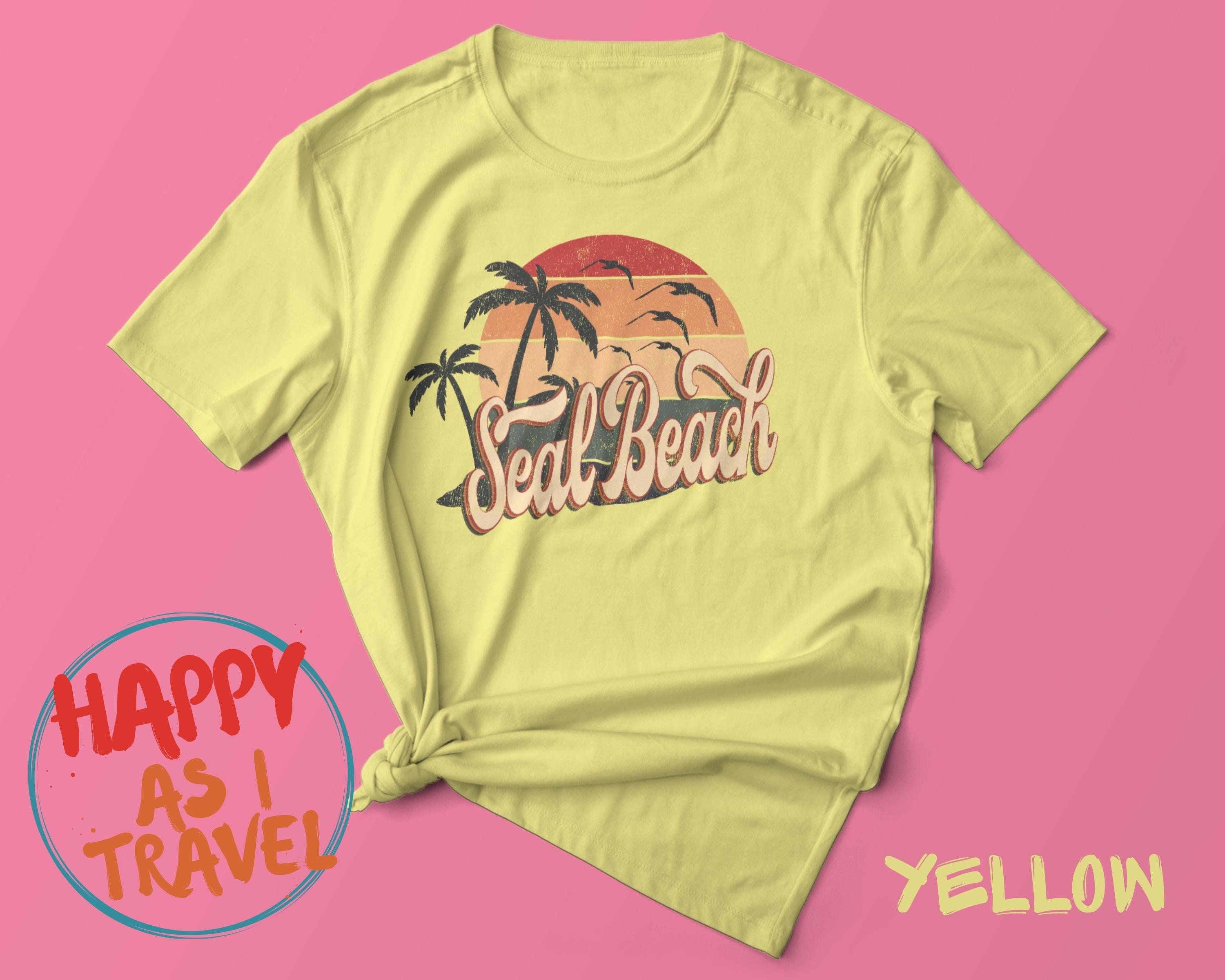 Retro Summer Clothing 70s 80s Style Seal Beach, California Tshirt, Seal Beach CA Shirt, Retro Womens Mens Tshirts