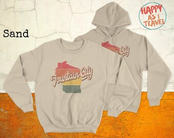Fountain City Wisconsin Sweatshirt: Retro Style Unisex Hoodie