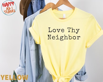 Camiseta gráfica "Ama a tu prójimo": camiseta de algodón vintage desgastada