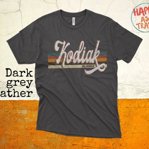 Vintage 70s 80s Style Kodiak Alaska Tshirt, Kodiak AL Shirt, Retro Womens Mens Tshirts