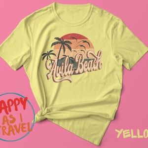 Retro Summer Clothing 70s 80s Style Avila Beach, California Tshirt, Avila Beach CA Shirt, Retro Womens Mens Tshirts