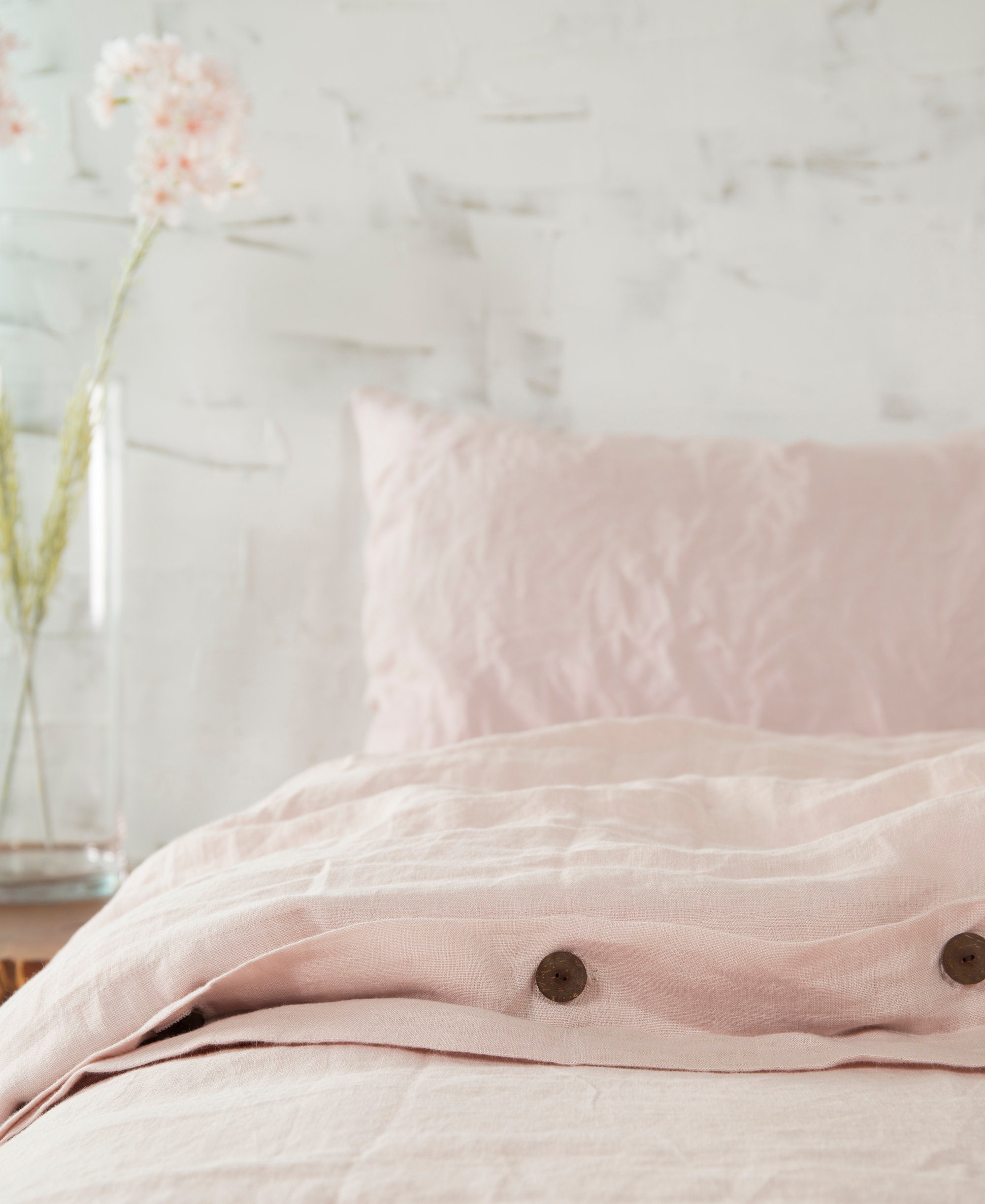 Rose Pink Linen Duvet Cover Linen Duvet Cover Full King Boho Etsy