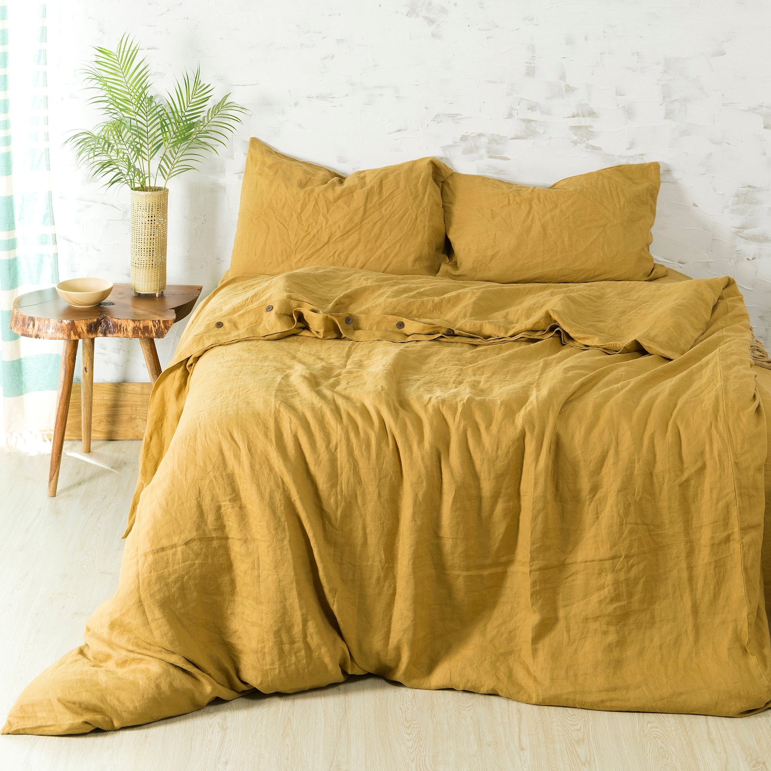 Mustard Linen Duvet Cover Queen King Size Linen Duvet Cover Etsy