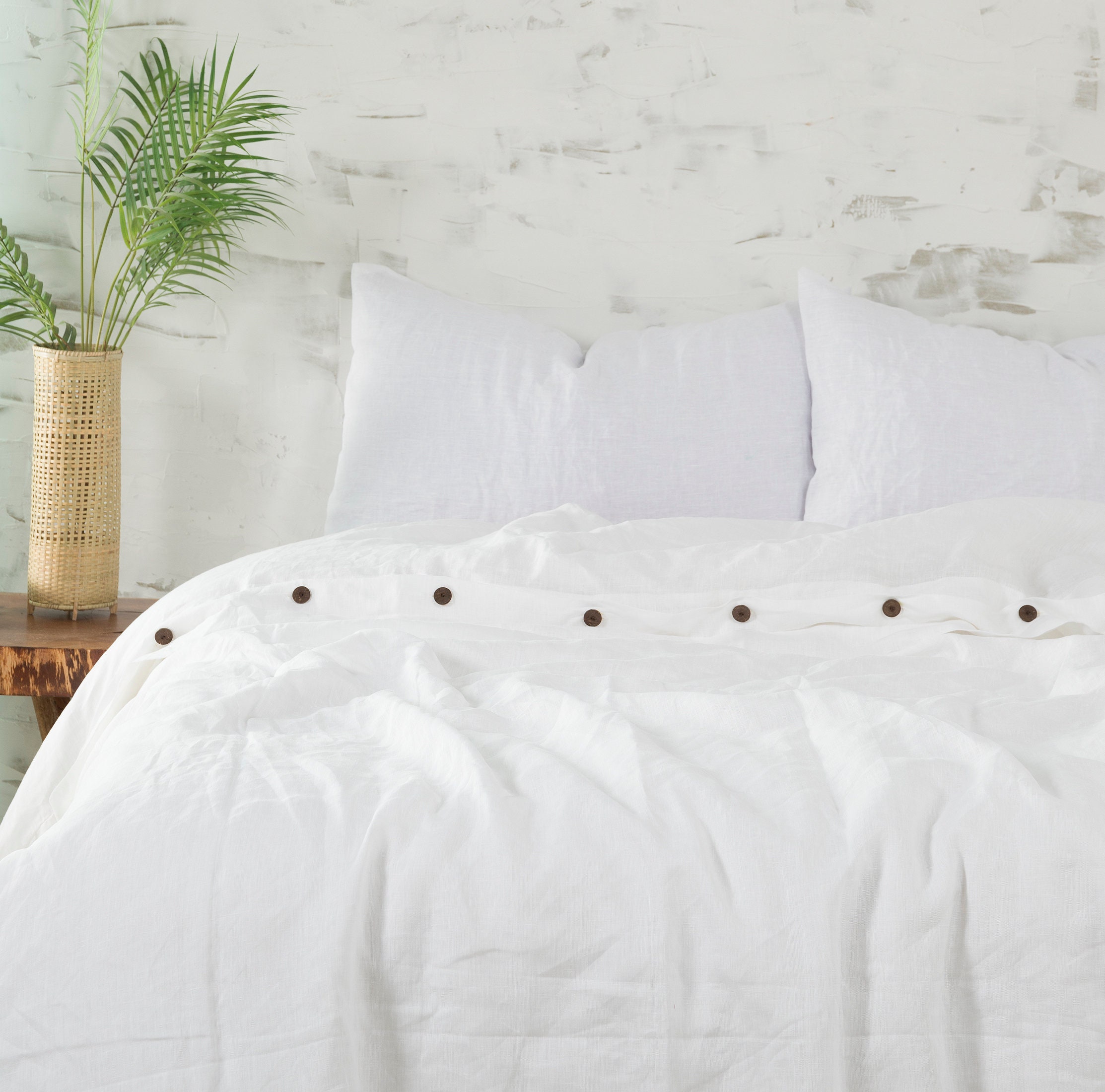 Linen Duvet Cover in White Washed Linen Duvet Cover Boho Etsy