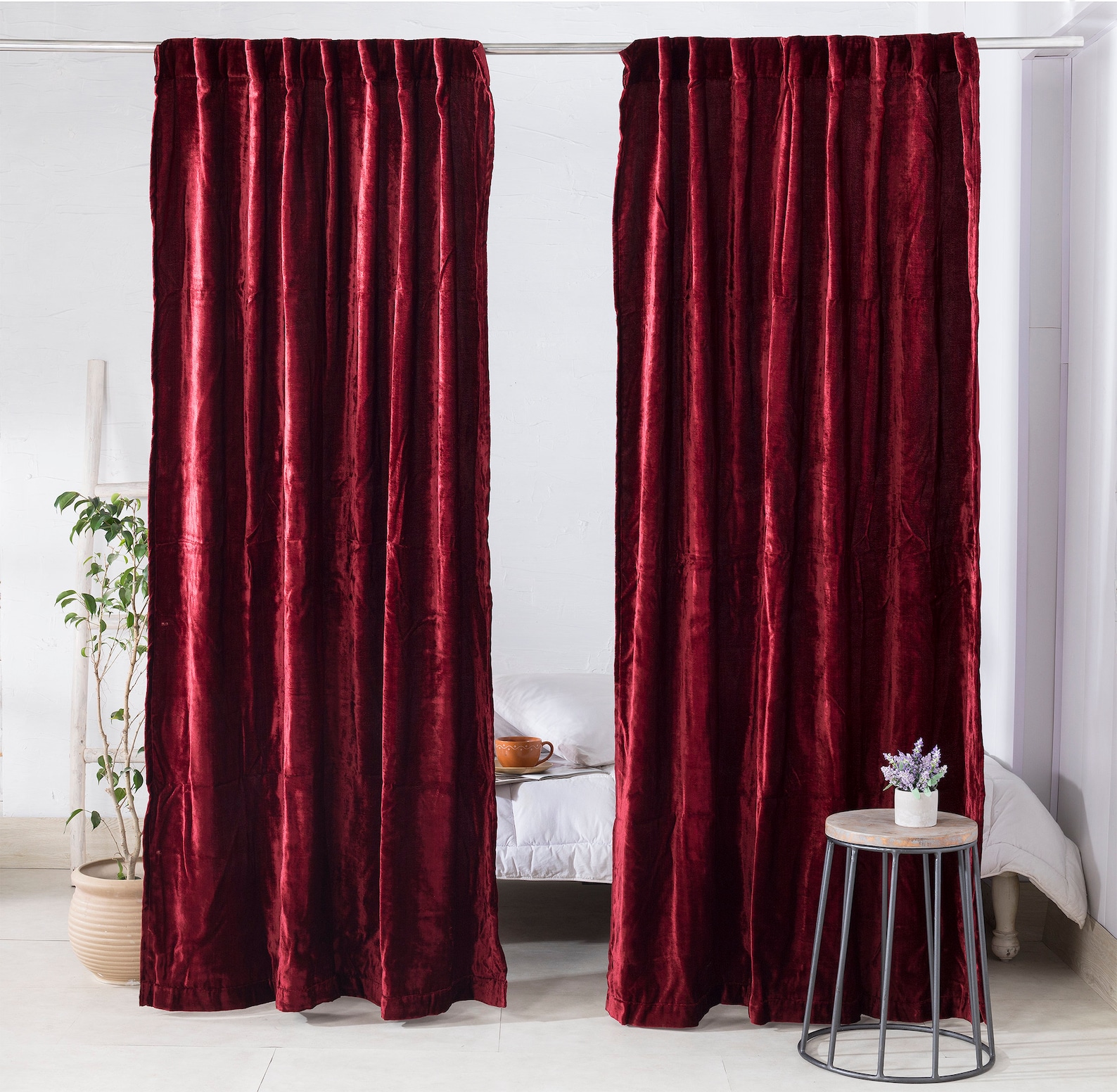 Luxury Velvet Curtain Burgundy Red Velvet Curtain Bohemian Etsy Australia