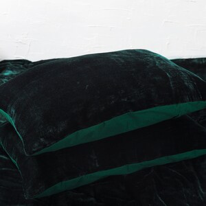 Ultra-Luxe Crushed Velvet Duvet Cover, Boho Bedding UO Comforter Bedding Donna Cover, 3 Pcs Set Emerald Green Duvet Set, Velvet Bedding Set image 10