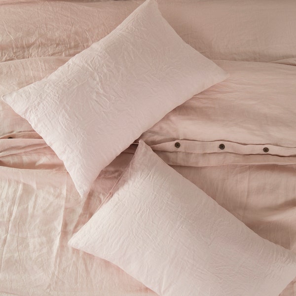 Pink Linen Pillow Etsy